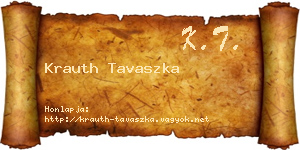 Krauth Tavaszka névjegykártya